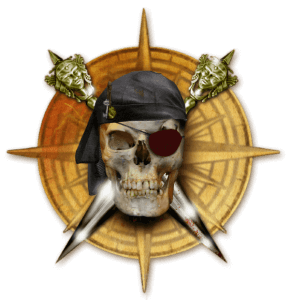 logotipo de escape room pirata